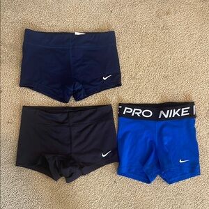Nike Women's Shorts Trio - Black, Blue, Navy